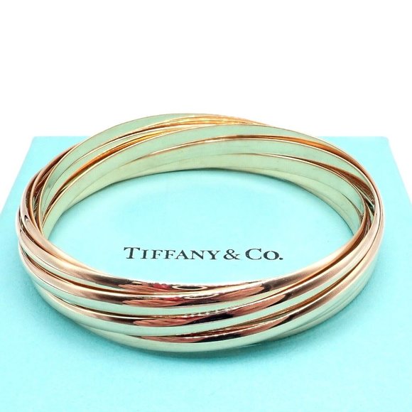 Authentic! Tiffany & Co 18k Rose Gold 9 Row Melody Calife Picasso Large Bracelet - Picture 2 of 11